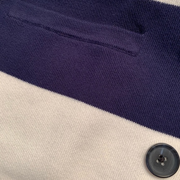 LANDSEND Wm 3Q Sleeve Sweater Jacket Supima Cotton/Fine Gauge/Double Breasted - Picture 7 of 9